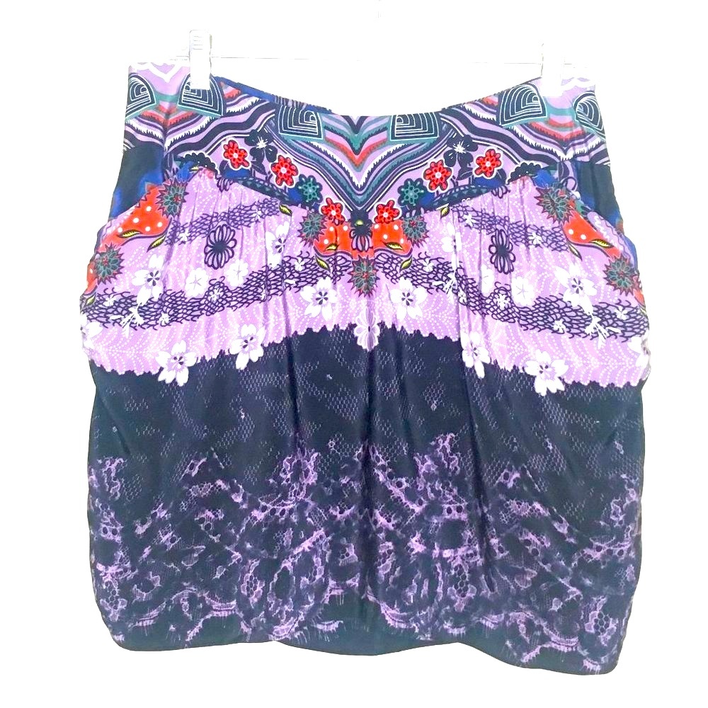 - TIBI Silk Print Skirt